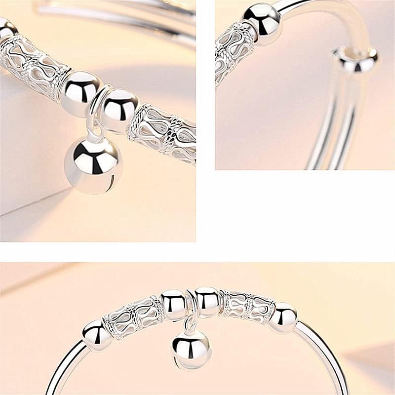 925 Sterling Silver Bracelet Plated Cuff Bangle Bracelet Fashionable Multi-layer Cross Wire Bangle Bracelet Open Adjustable Wide Cuff Bracelet for Teen Girls Fashion Jewelry - color: 02