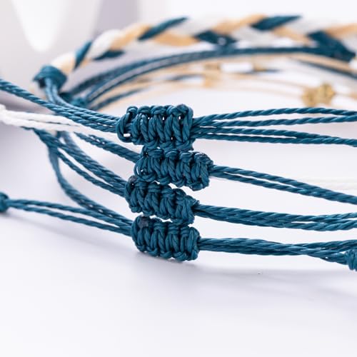 Sunflower Friendship Bracelets Boho Stackable String Bracelets Cute Trendy Gifts for Teen Girls Women - color: Peacock