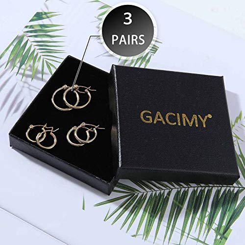 Gold Hoop Earrings for Women 14K Gold Plated | 925 Sterling Silver Post Hypoallergenic Hoop Earrings - color: Gold, size: 14-16-20mm