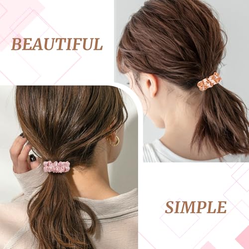 30 Pcs Small Scrunchies No Damage Hair Ties for Women | Hair Accessories Ponytail Holders, Elastic Soft Rubber Bands for Thick Thin Hair (Flowers Theme) - color: Flowers Theme