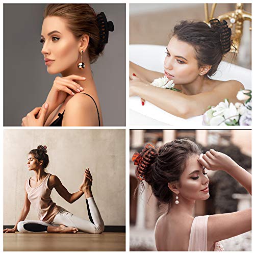 OWIIZI Large Claw Clips, 4.3" Matte Hair Clips for Women's Long Thick Hair, Non-Slip Barrette Clips (4packs) | Matte Hair Clips,Non-Slip Strong Hold Ponytail Barrettes,Jumbo Cute Hair Accessories,for Girls Thick Thin Curly Hair - color: Style 6