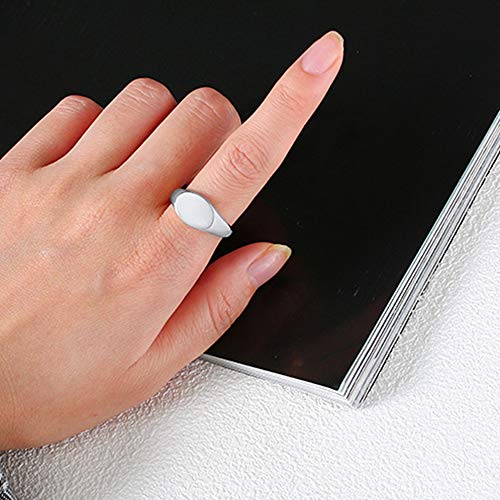 Jude Jewelers Stainless Steel Classical Simple Plain Oval Shape Signet Style Pinky Wedding Statement Promise Anniversary Ring