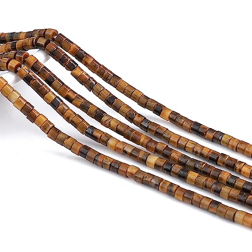 BEADIA Natural Yellow Tiger Eye Spacer Beads Caps Flat Round Loose Beads for Beading Jewelry Making 3mmx2mm 38cm - color: Yellow Tiger Eye, size: Flat Round 3mm x 2mm