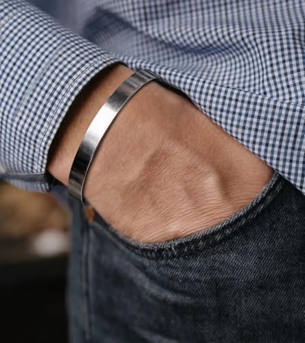 RIOSO 4Pcs Men's Cuff Bracelets Cuff Bracelet Leaves Pattern Twisted Open Cuff Bracelet
