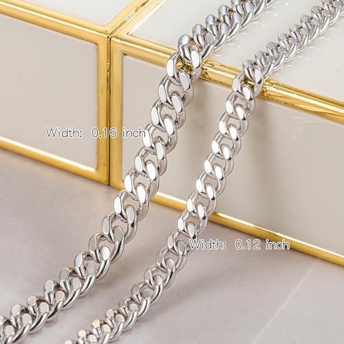 Dankadi 925 Sterling Silver Anklets Bracelet Women/Men Waterproof Simple Durable Chopin Chain/Cuban Link/Figaro/Box/Twist Rope Chain For Beach Foot Jewelry Gift - color: 3MM Cuban Chain, size: 27cm