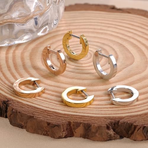 Limerencia G23 Pure Titanium Hypoallergenic Huggies Hoop Earrings for Women Sensitive Ears - color: rose gold