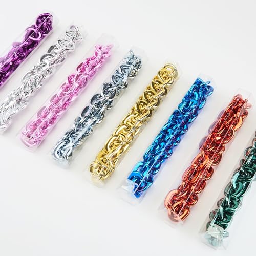 Passed colorfast test 39-inch Large Plastic Chain Necklace with Gift Box | 2/4 Pack with Gift Box,Gold Plastic Chain,Hip Hop Rapper Style, Fade Resistant,Detachable,for Parties, Awards,Prizes, Unisex - color: Silver