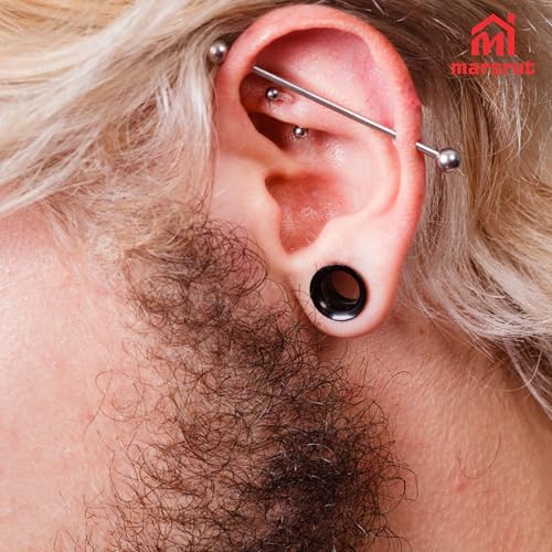 50pcs 14G-00G Ear Stretching Kit, Ear Gauges, Acrylic Plugs, Tapers, Round Silicone Tunnels for Women Men, Earring Expander, Starter Lightweight Body Piercing Jewelry Gauging Set (Random Size & Color)