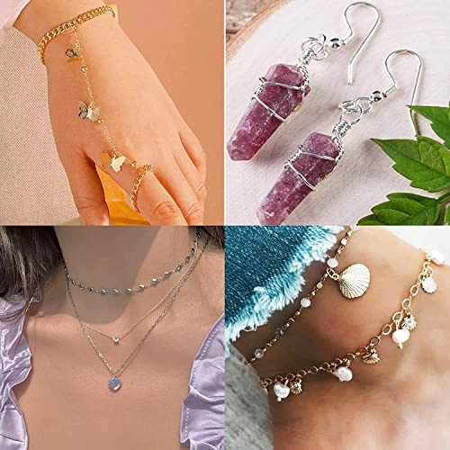Open Jump Rings, 1500 pcs Jump Rings and Lobster Clasps Jewelry Finding Kit Jewelry Making Tools with Pliers Tweezers for Jewelry Making Necklace Repair - color: White K