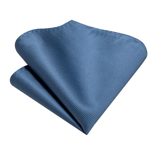 Solid Color Tie and Pocket Square with Tie Clip Lapel Pin Silk Formal Necktie Set Wedding Formal - color: Peacock Blue
