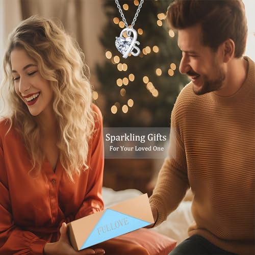 ForeverLove Heart Necklaces for Women, 4-2 Carats Heartshap Moissanite, Silver Pendant Jewelry, Anniversary Birthday Gifts for Wife, Girlfriend, Daughter, Mom - style: S Initial 3.0 Carats Heart Moissanite Sterling Sliver Necklace