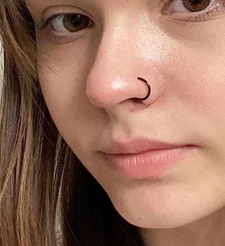 18 Nose Rings Studs Surgical Stainless Steel Hypoallergenic L Shaped Nose Piercing Jewelry for Women Men Silver Black Nostril Hoop Rings 18 Gauge - style: C1-silver & black
