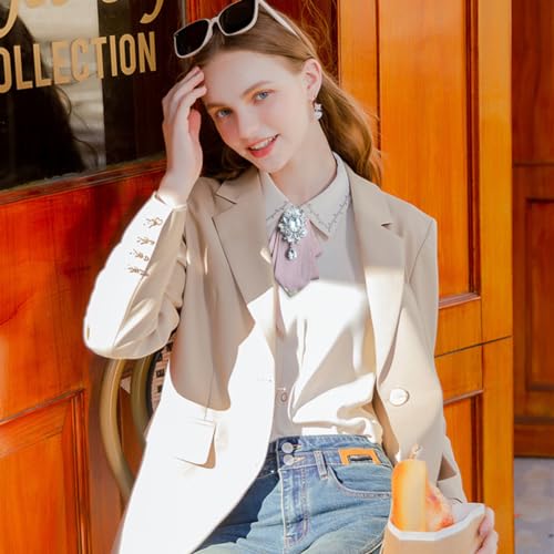Crystal Bow tie Brooches Collar Pin Jewelry ribbon Fabric Bowknot Pre Tied Neck Tie For men Women wedding bridegroom - color: Pink