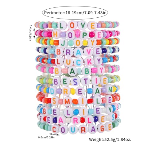 Heishi Surfer Clay Bead Bracelets Set for Women - Preppy Smile Evil Eye Beaded Stretch Bracelets Elastic Layering Friendship Bracelets- Stackable Boho Disc Summer Jewelry Set - color: B-12PC BEAD