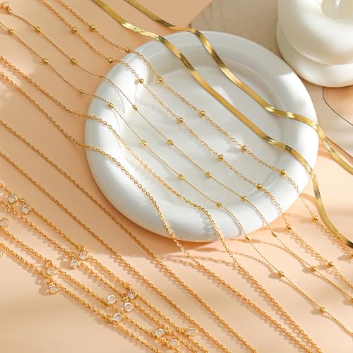 8Pcs Waist Chain 18K Gold Plated Belly Belt Chains Sexy Bikini Summer Beach Satellite Beaded Sequin Snake Layered Coin CZ Body Chain Jewelry Accessories for Women Gold Silver Tone Adjustable - color: Gold