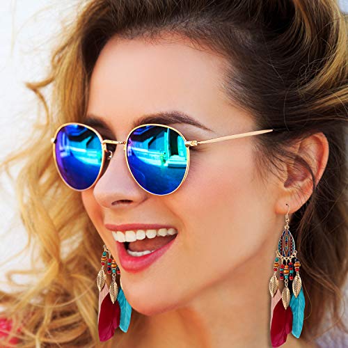 6 Pairs Women Faux Feather Earrings Dream Catcher Bohemian Fringe Tassel Long Drop Dangle Earrings Set with Design for Women - style: Style 1