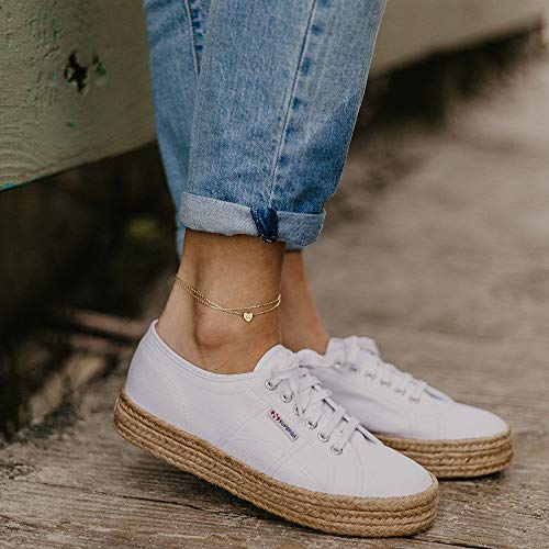Ankle Bracelets for Women, 14K Gold Plated Dainty Layered Heart Initial Anklets for Women Gifts - style: B