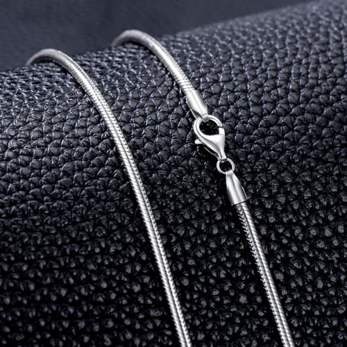 Snake Chain Sterling Silver Round Snake Chain Necklace for Men 1mm 1.5mm 2mm 2.5mm 3mm Flexible Italian Chain for Men Women - size: 20", style: Width: 3mm
