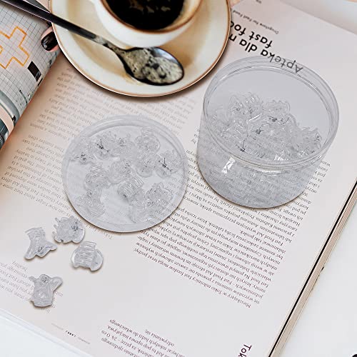 50 PCS Mini Hair Claw Clips, Bangs Strong Grip Multifunction Clamp Clips. (Transparent white) - color: Transparent white