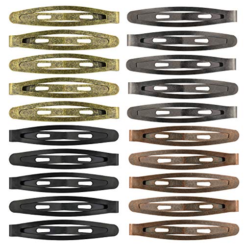 Oval Metal Hair Clips, Funtopia 40 Pcs 2.4" Snap Hair Clips Barrettes | Long Contour Hair Clip Hairpins for Women Girls Men (Classic Color) - color: 1. Classic Color