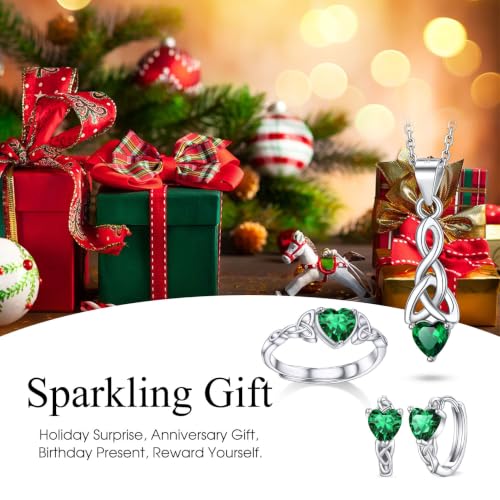 Bestyle 925 Sterling Silver Huggie Hoop Earrings Small Birthstone Hoop Earrings for Women Hypoallergenic Silver Huggie Earring,Great Birthday Earrings Gift for Daughter Wife Mom - color: 05-Green Emerald-Hoop