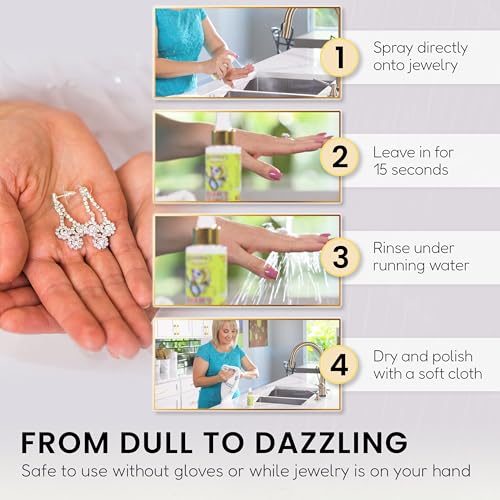Grandma's Secret Gold and Silver Jewelry Cleaner Solution - Ammonia Free Gold Jewelry Cleaner Liquid for Silver, Diamonds, and Gemstones - Safe & Effective for Daily Use, 3 oz - size: 3 Fl Oz (Pack of 1)