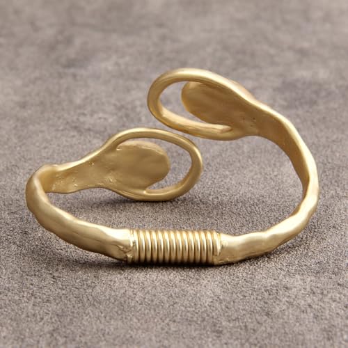 Chunky Bangle Bracelets for Women Cuff Bracelet Thick Gold Bangles Open Wide Arm Cuffs Bracelets Boho Jewelry - style: Gold Bangle Bracelets