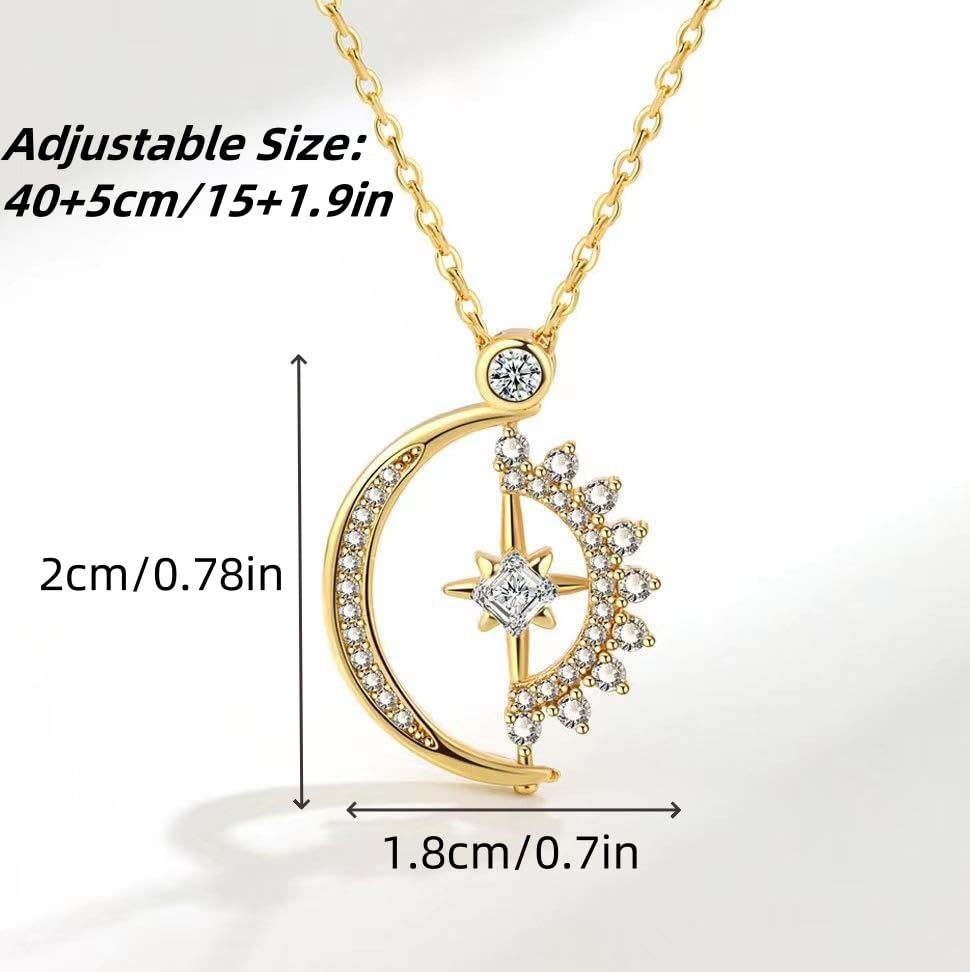 Angyape Badass Gifts For Women,To My Badass Squad Necklace We Always Have Each Other's Back All-Match Geometric Sun Necklaces Star and Moon Friendship Sliver Necklace Jewelry Gifts For My Best Friend - color: Gold