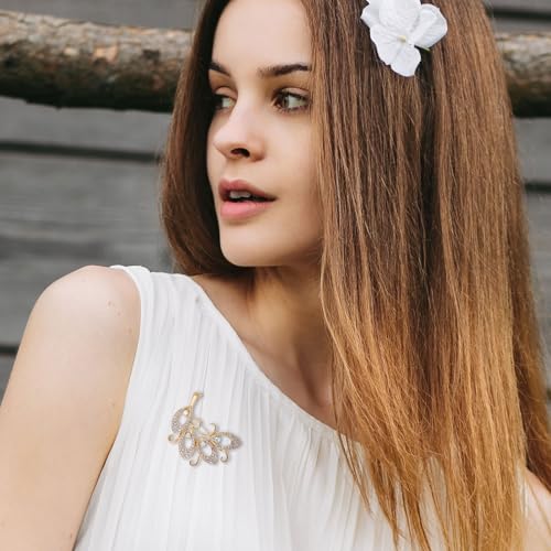 Andibro 4 Pcs Brooches for Women, Simulated Crystal Pearl Rhinestone Brooch Pin Stylish Brooches and Lapel Pins for Bridal Wedding