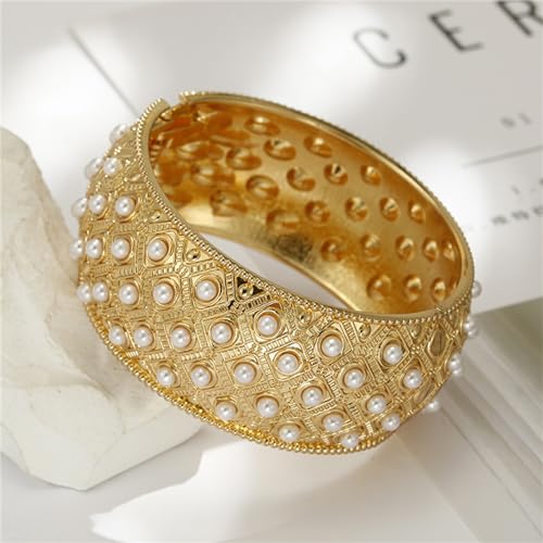 YMBYCM Gold Chunky Bangle Bracelets for Women | Trendy Wide Chunky Cuff Bracelets Wrap Bracelet Fashion Jewelry Accessories - color: C-G