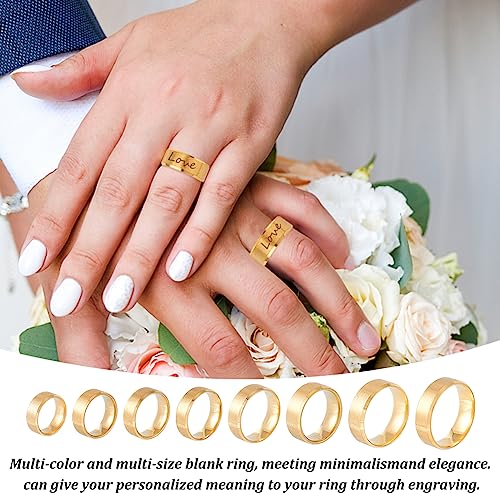 UNICRAFTALE Stainless Steel Classical Plain Stackable Wedding Band Ring Blank Wedding Ring Cool Simple Band For Women and Men Gifts for Special Occasions - color: Matte Gold