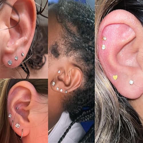 14G Lip Rings Stainless Steel Tragus Helix Conch Piercing Jewelry Snake Bite Piercing Monroe Lip Rings Labret Medusa Cartilage Lobe Earrings Piercing Jewelry Cubic Zirconia 2MM 3MM 4MM - color: 6MM 8MM 10MM-Silver,2mm/3mm/4mm