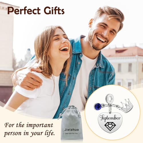 Birthday Gifts for Women Birthstone Charms for Bracelets Necklaces Jewelry Gift for Mom Wife Daughter Granddaughter Niece Sister Girlfriend - color: September