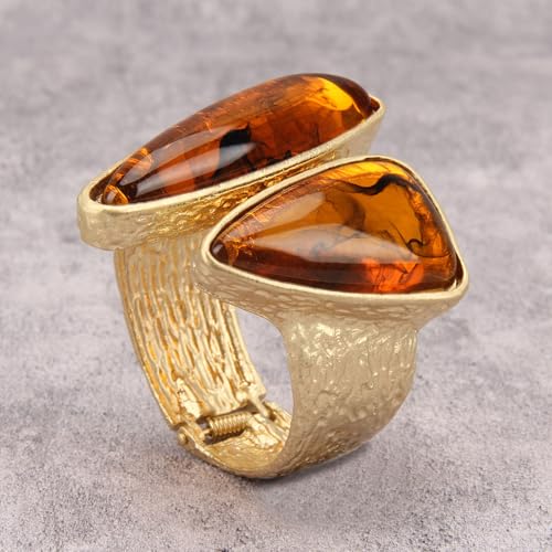 Gold Cuff Bracelet for Women Chunky Bracelet Statement Bracelet | Chunky Bangle Bracelets for Women Silver Beaded Open Bangle Stackable Stretch Bead Bracelet Boho Jewelry Gift for Wife Couple - style: Chunky Bangle Bracelets