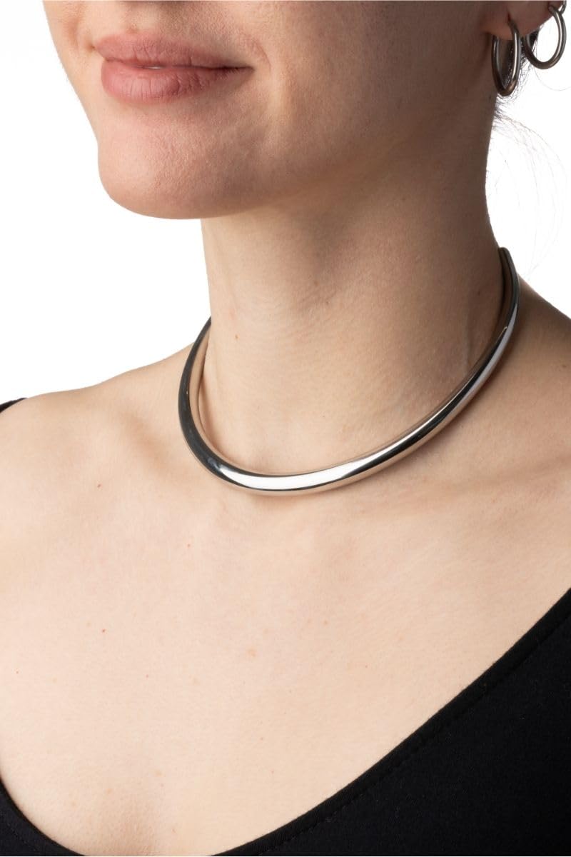 Pierced Owl Stainless Steel Collar Cuff Choker Necklace
