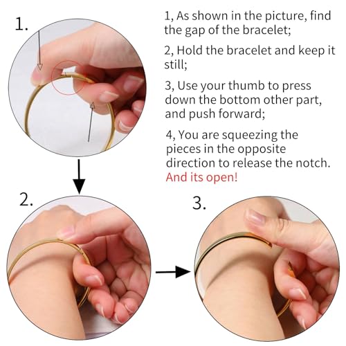 Stainless Steel Gold Bracelet Plain Polished Finish Oval Bangle Chinky Thick Bracelets for Women Love Heart Shape Charms Pendnat Bracelet Cuff Gifts for Her
