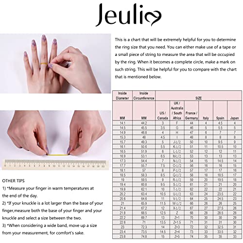 Jeulia Diamond Band Rings for Women cz Sterling Silver Interchangeable Ring Sets Wedding Engagement Anniversary Promise Ring Bridal Sets - color: blue diamond
