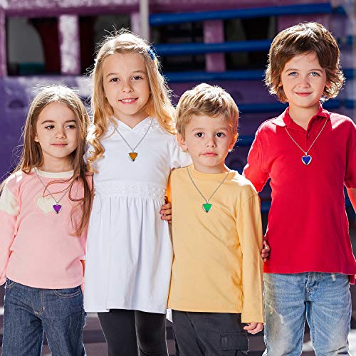 Hicarer Heart Mood Locket Necklace for Girls Kids Locket Color Changing Necklace Stainless Steel Temperature Sensing Mood Heart Shape Photo Pendant Birthday Valentines Gift