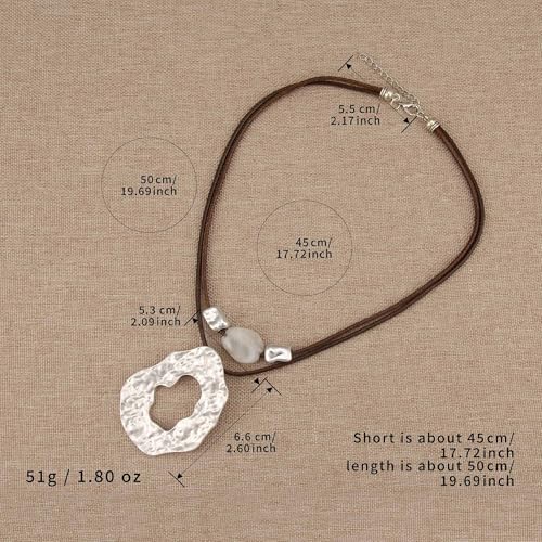 Chunky Pendant Necklace for Women Vintage Boho Necklaces Choker Layered Statement Necklaces Bohemian Jewlery Gifts - style: Bohemian