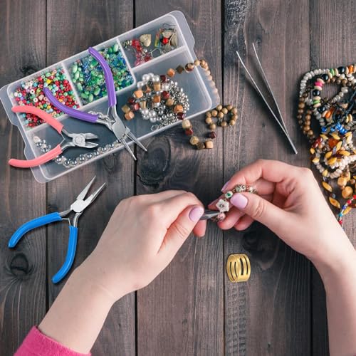 3 Pcs Jewelry Pliers Set - Needle Nose, Round Nose and Wire Cutters for Jewelry Making, Repair and Crafts,Wire Wrapping Beading Crafts Pliers - style: 3pcs-Mixed Color