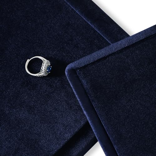 Velvet Jewelry Display Tray for Ring Earrings Necklace Bracelet Flat Tray - color: Blue, size: 12.99 × 9.06 in
