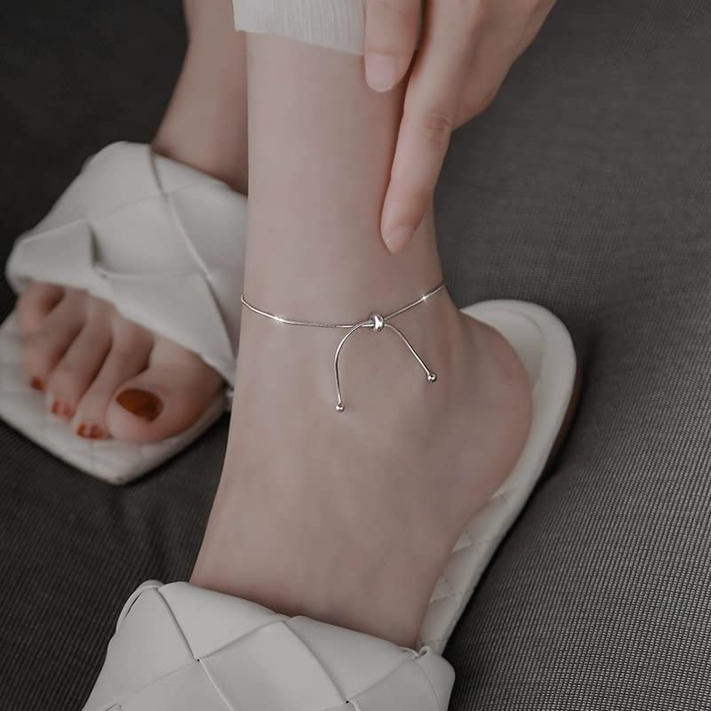 Sora Tuki Ankle Bracelets for Women Tennis Rhinestone Anklets for Women Butterfly Heart Star Cross Anklet Bracelet for Women Plus Size Anklet Bracelets for Big Ankle Beach Foot Jewelry - style: 5 - snake chain