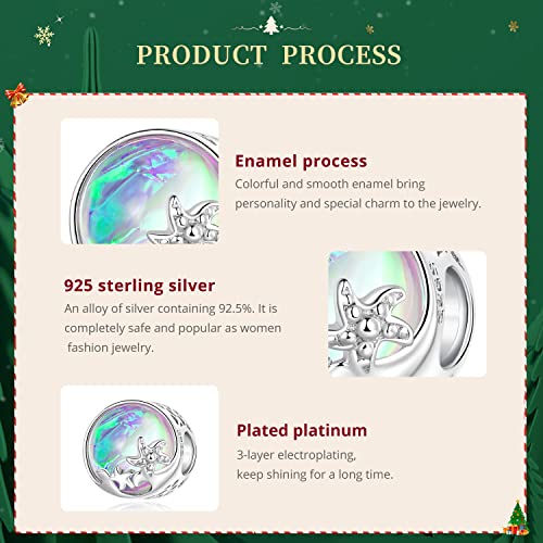 925 Sterling Silver Charms for Bracelet Jewelry Gifts for Women - color: beach waves charm