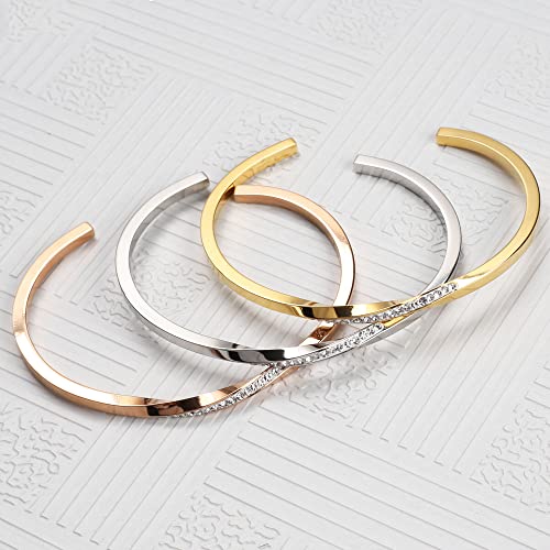 Dorriss Thin Open Cuff Bracelet for Women Adjustable Bangle Jewelry