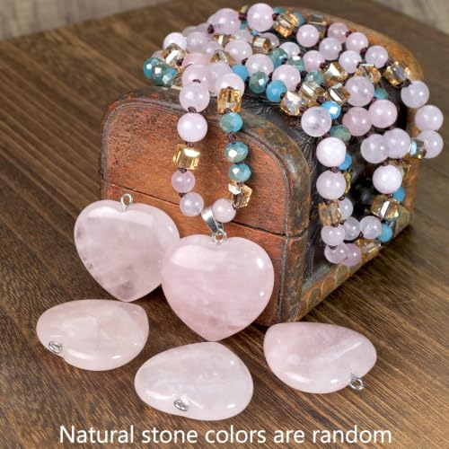 Yomisa Long Necklaces for Women Trendy, 33/34/35 inch | Boho Beaded Necklaces for Women, Natural Stone Pendant, Handmade Knotted Bead, Bohemian Holiday Summer Western Charm Jewelry - color: Love-Pink