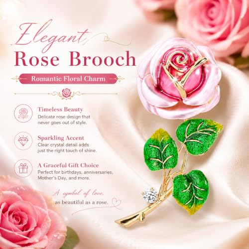 Flower Brooch for Women Rhinestone Pearl Zirconia Flower Lapel Pin Birthday Holiday Gift for Mother Wife Girlfriend - color: 04