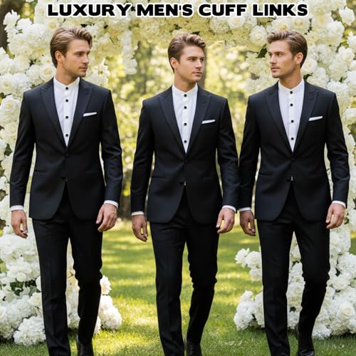 8 Pcs Men’s Tuxedo Studs and Cufflinks Set Classic Tuxedos Shirt Studs | Tuxedo Buttons and Cufflinks, Business Wedding Formal Accessories, Anniversary Birthday Gift, Cufflink for Men, Shirts Vests