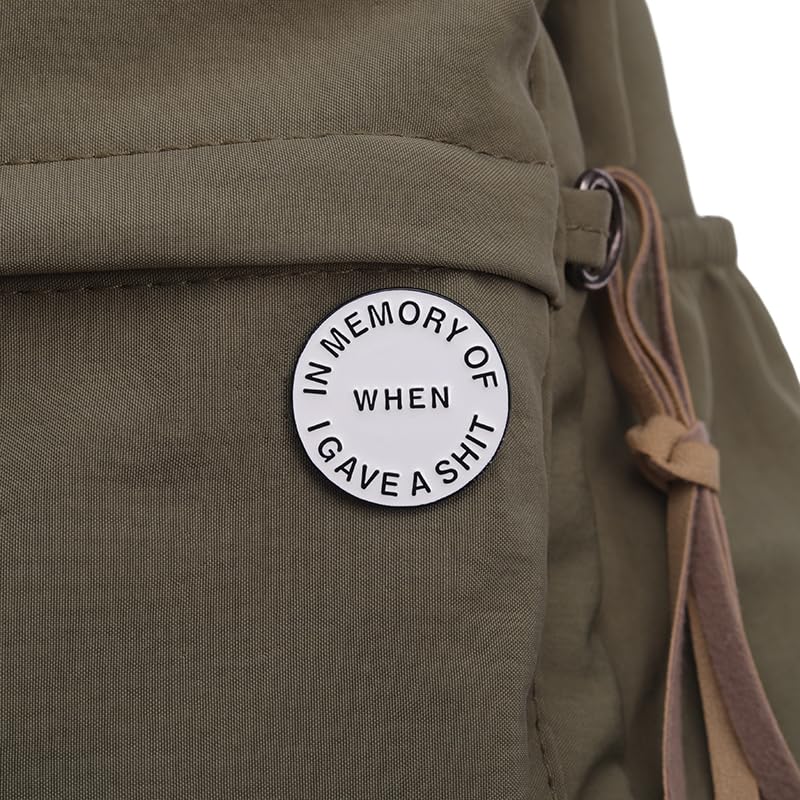 In Memory of When I Gave Pins Simple Fashion Sarcastic Metal Brooches Jacket Lapel Badge Pins Cool Punk Design Jewelry Accessories Party Birthday Gift for Men Women Friends