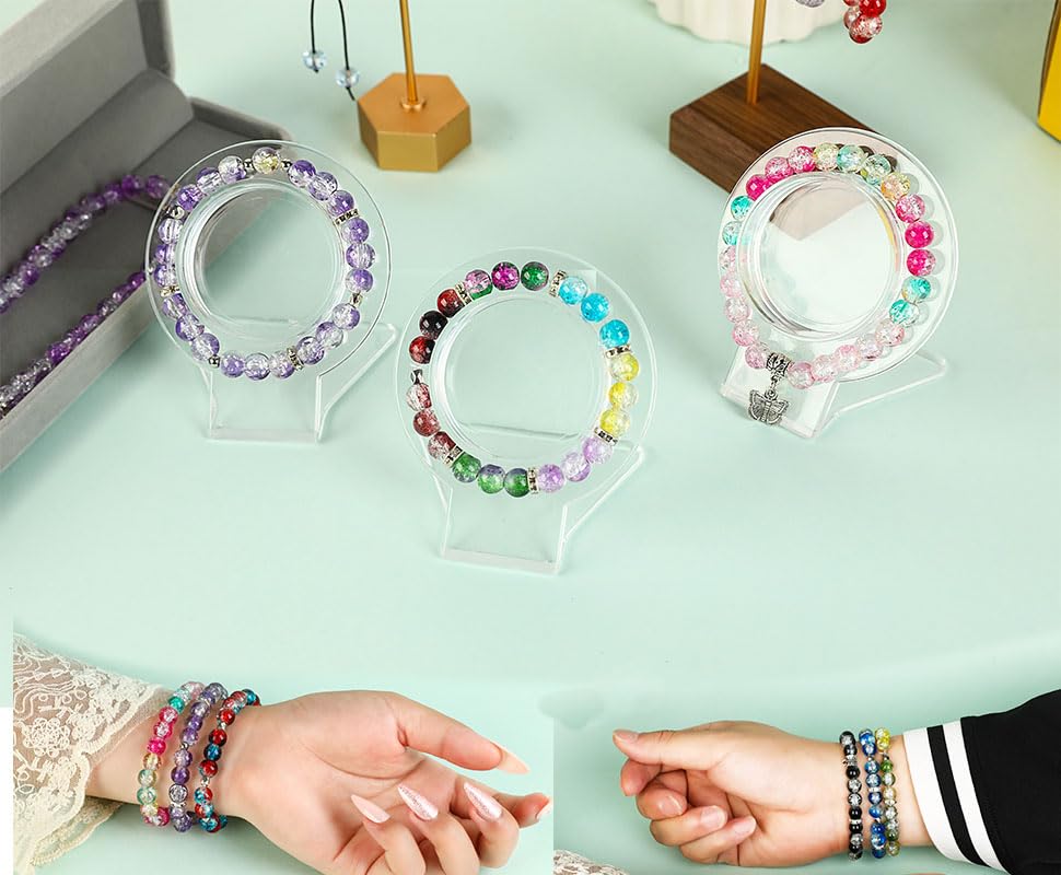 XJRLUK Glass Beads Bracelet Making Kit,1350PCS 48 Colors 8mm Crackle Glass Beads for Jewelry Making, Crystal Glass Round Beads Friendship Bracelet kit for DIY Crafts Gifts