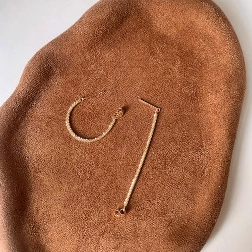Tassel Earrings for Women Gold Plated Silver Chain Earrings Dainty Minimalist Dangle Drop Studs - color: I-Gold with One Sparkly Chain